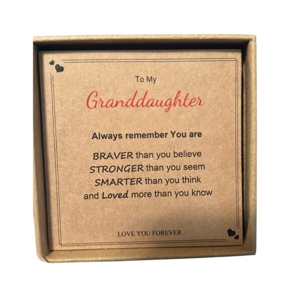 NIB Granddaughter Beaded Bracelet Pink/White with Silver Letter "C" Adjustable - Picture 2 of 4